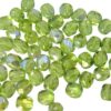 bead firepolished 4mm Olivine AB  (50pcs) Czech - j3330