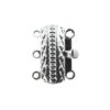 box clasp 3-hole 15x19x4.5mm platinum color - k1215