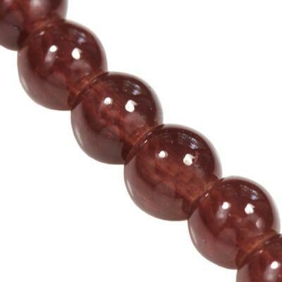 bead round 6mm glass Candy Jade (30pcs) brown - f15083