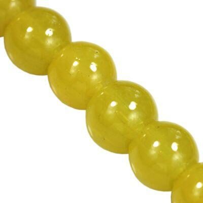 bead round 6mm glass Candy Jade (30pcs) yellow - f15043