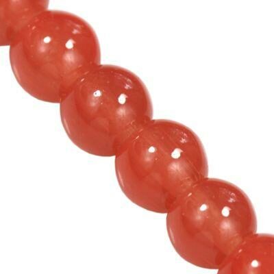 bead round 6mm glass Candy Jade (30pcs) papaya - f15068