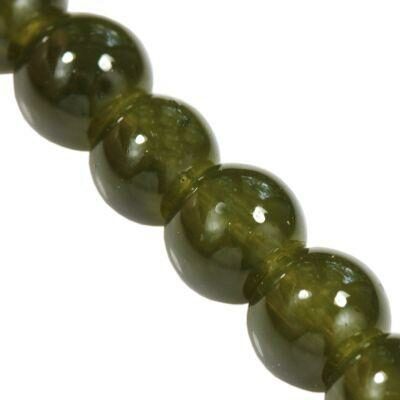 bead round 6mm glass Candy Jade (30pcs) green - f15038