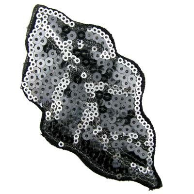 sewing-on patch Leaf cloth with plastic sequins - k1288-17