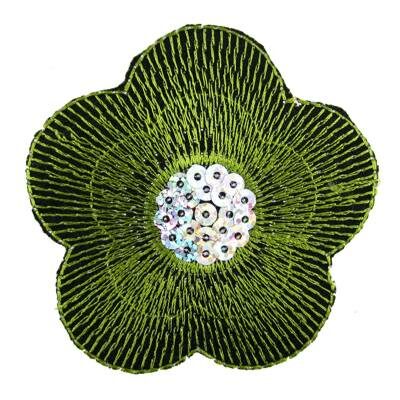 sewing-on patch Flower 75mm cloth with plastic sequins - k1288-7