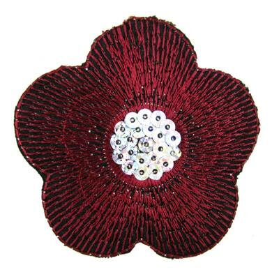 sewing-on patch Flower 75mm cloth with plastic sequins - k1288-4