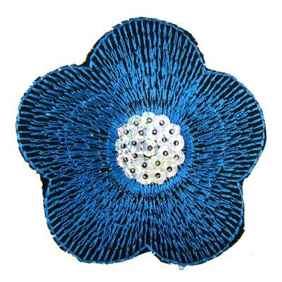 sewing-on patch Flower 75mm cloth with plastic sequins - k1288-2