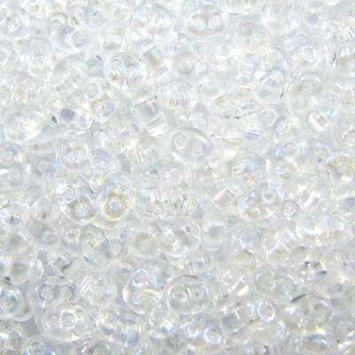 seed beads TWIN 2.5x5mm Crystal Rainbow (25g) Czech - j2111