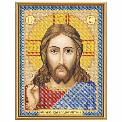 fabric for bead emroidery icon 13x18cm gabardine Christ the Saviour - nbis5001