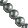 bead round 6mm (30pcs) Gold Powder Metallic d.silver - f15741