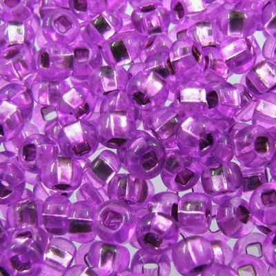 seed beads 6 Purple silver lined [] (25g) Czech - j1633
