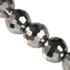 bead round faceted 8mm Disko 96 rodium (12pcs) - f14872