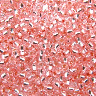 seed beads N9 Pink silver lined (25g) Czech - j1678