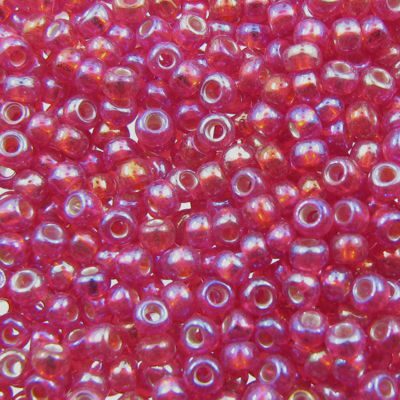 seed beads N9 light Siam Ruby silver lined (25g) Czech - j1679