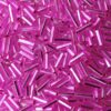 buggles 7mm Hot Pink silver lined (25g) Czech - j1644