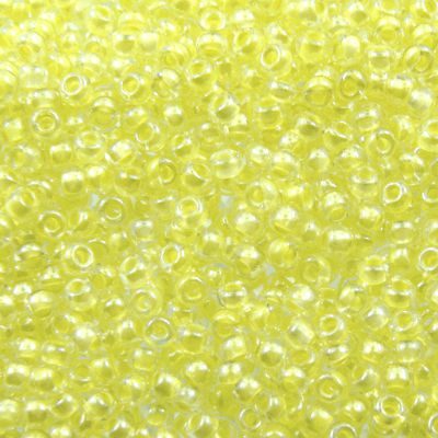 seed beads N10 Crystal L.Yellow lined (25g) Czech - j1685