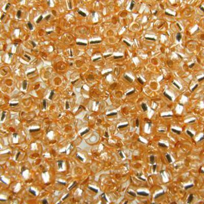 seed beads N9 Orange dyed silver lined (25g) Czech - j1686