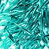 buggled 20mm twisted Teal Green silver lined (25g) Czech - j1693