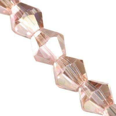 glass MC beads Rondelle 6mm (10pcs) Pink AB CrystaLine™ - f14783