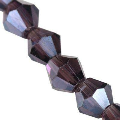 glass MC beads Rondelle 6mm (10pcs) Purple AB CrystaLine™ - f14786