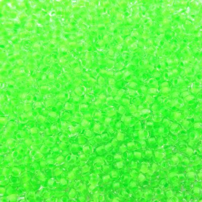 seed beads N10 Neon green lined (25g) Czech - j1703