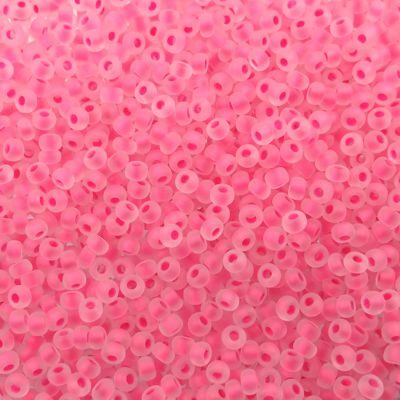 seed beads N10 crystal Neon Pink lined matt (25g) Czech - j1707
