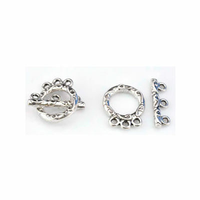 toggle clasp 18x20mm old silver color - s15369