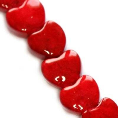 (Latviski) pērle sirds 6mm Marmora sarkana