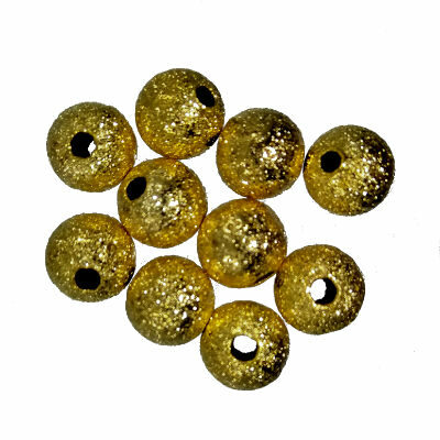 bead round 6mm brass (10pcs) Stardust - k690