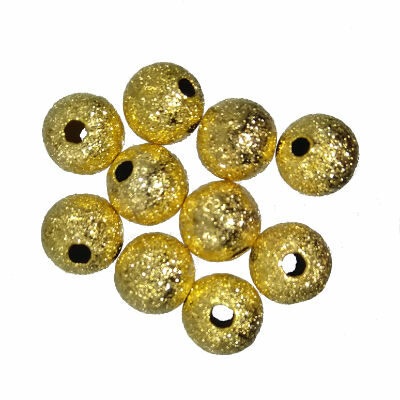 bead round 6mm brass (10pcs) Stardust gold color - k658