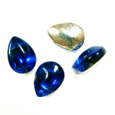 bead drop 11x8mm with mirror blue - k161-zi