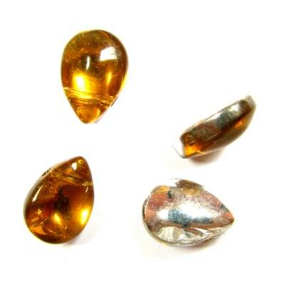 bead drop 11x8mm with mirror yellow - k161-br