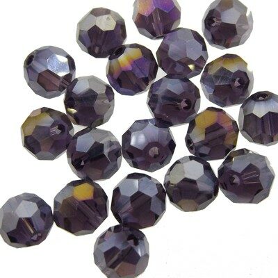 bead round faceted 6mm (20pcs) Violet AB - k1424