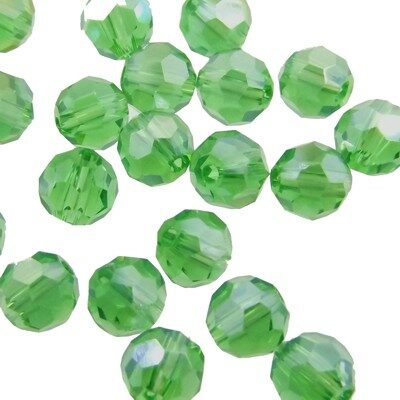 bead round faceted 6mm (20pcs) Fern Green - k1427