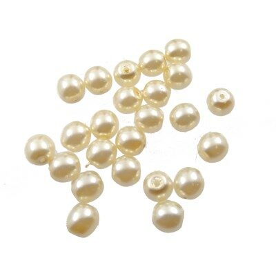 (Latviski) pērle apaļa 5mm (24gab) krēmkrāsas