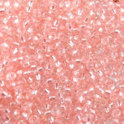 seed beads N10 Crystal Pink lined  (25g) Czech - j1819