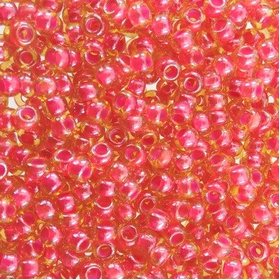 seed beads N8 lt Topaz Pink lined Sfinx (25g) Czech - j1834