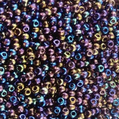 seed beads N10 dk Amethyst rainbow (25g) Czech - j1845