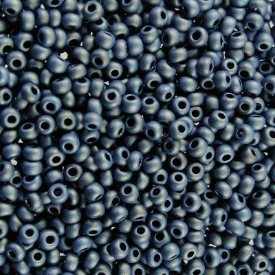 seed beads N10 Blue pearl dyed Black (25g) Czech - j1846