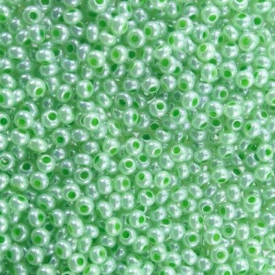 seed beads N10 Green Ceylon (25g) Czech - j1849