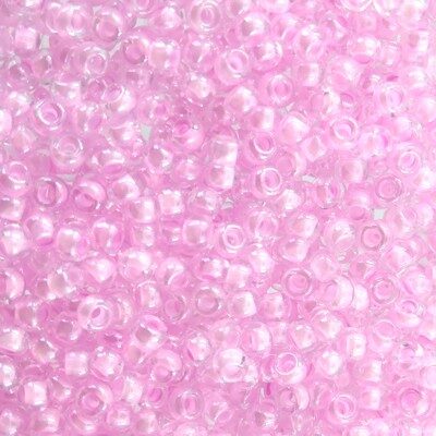 seed beads N9 Crystal Pink lined Sfinx (25g) Czech - j1851