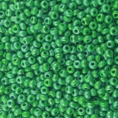 seed beads N10 Green Rainbow (25g) Czech - j1864