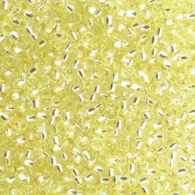 seed beads N10 Yellow 1 dyed silver lined (25g) Czech - j1878