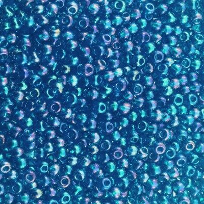 seed beads N10 Dark Aquamarine rainbow (25g) Czech - j1872