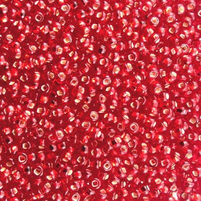 seed beads N11 Siam Ruby silver lined (25g) Czech - j1881