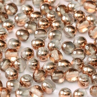 (Latviski) pērle apaļa 4mm (50gab) Crysta Capri Gold