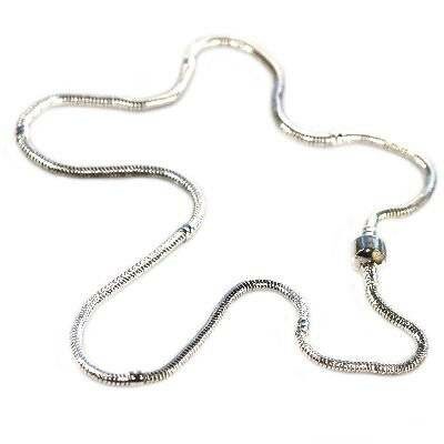 modular necklace 55cm silver color - f8494
