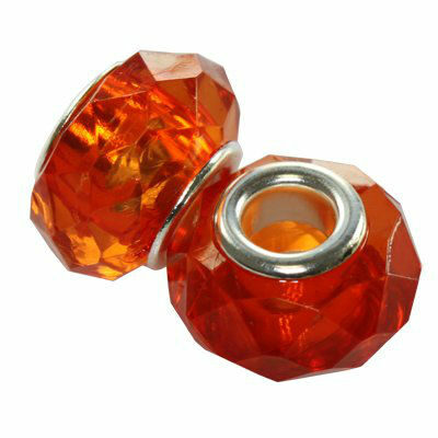 modular bead 9x15mm acrylic d.orange - f10607
