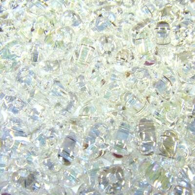 seed beads TWIN 2.5x5mm Crystal Rainbow (25g) Czech - j2063