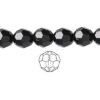 (Latviski) pērle apaļa slīpēta 10mm (12gab) Jet Black Crystal