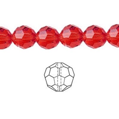 (Latviski) pērle apaļa slīpēta 10mm (12gab) Red Crystal